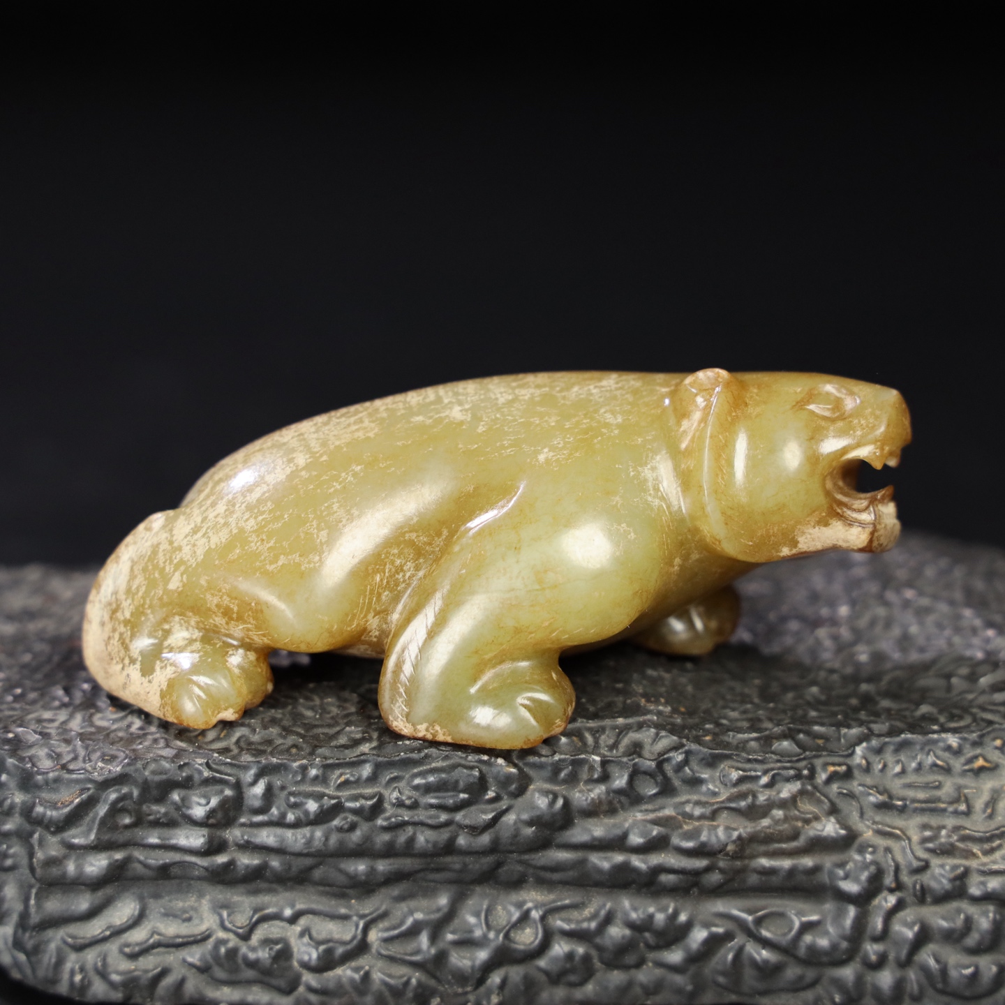 Chinese Natural Jade Carved Bear