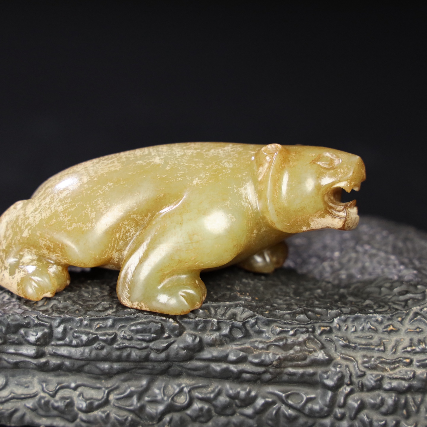 Chinese Natural Jade Carved Bear