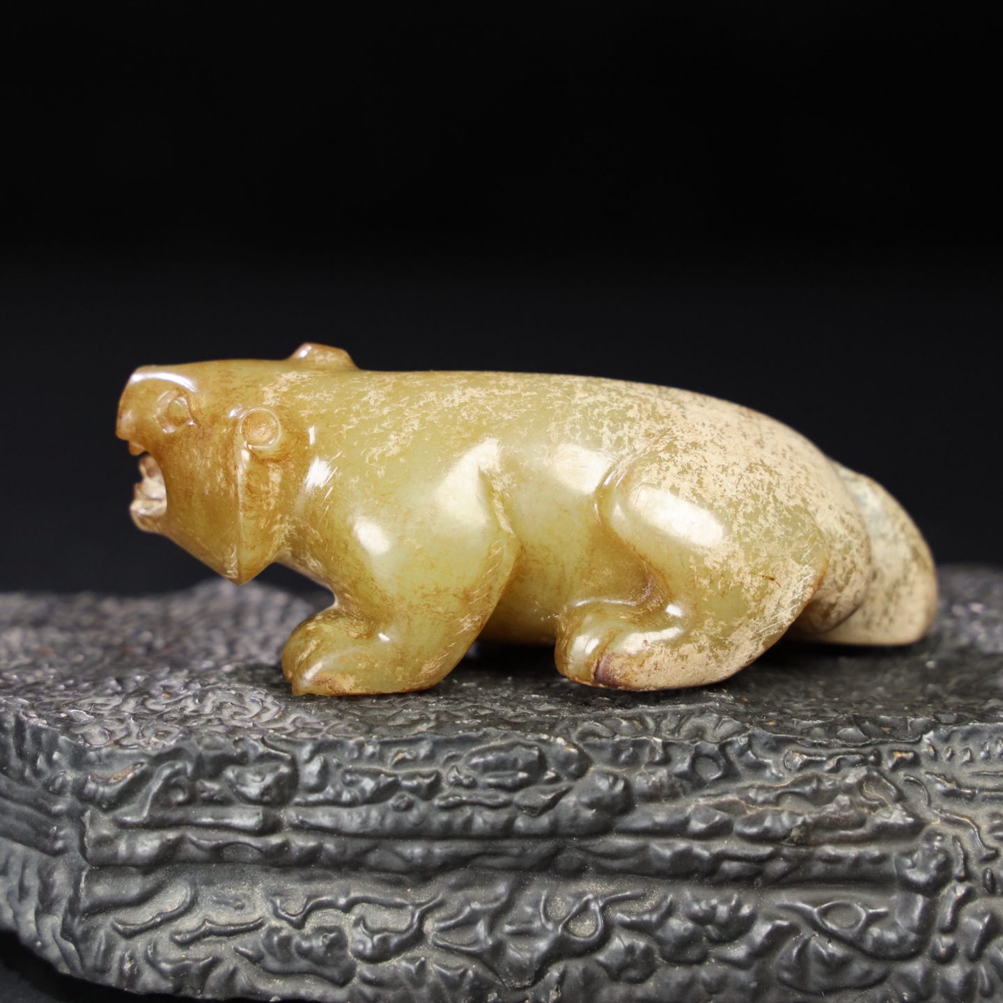 Chinese Natural Jade Carved Bear