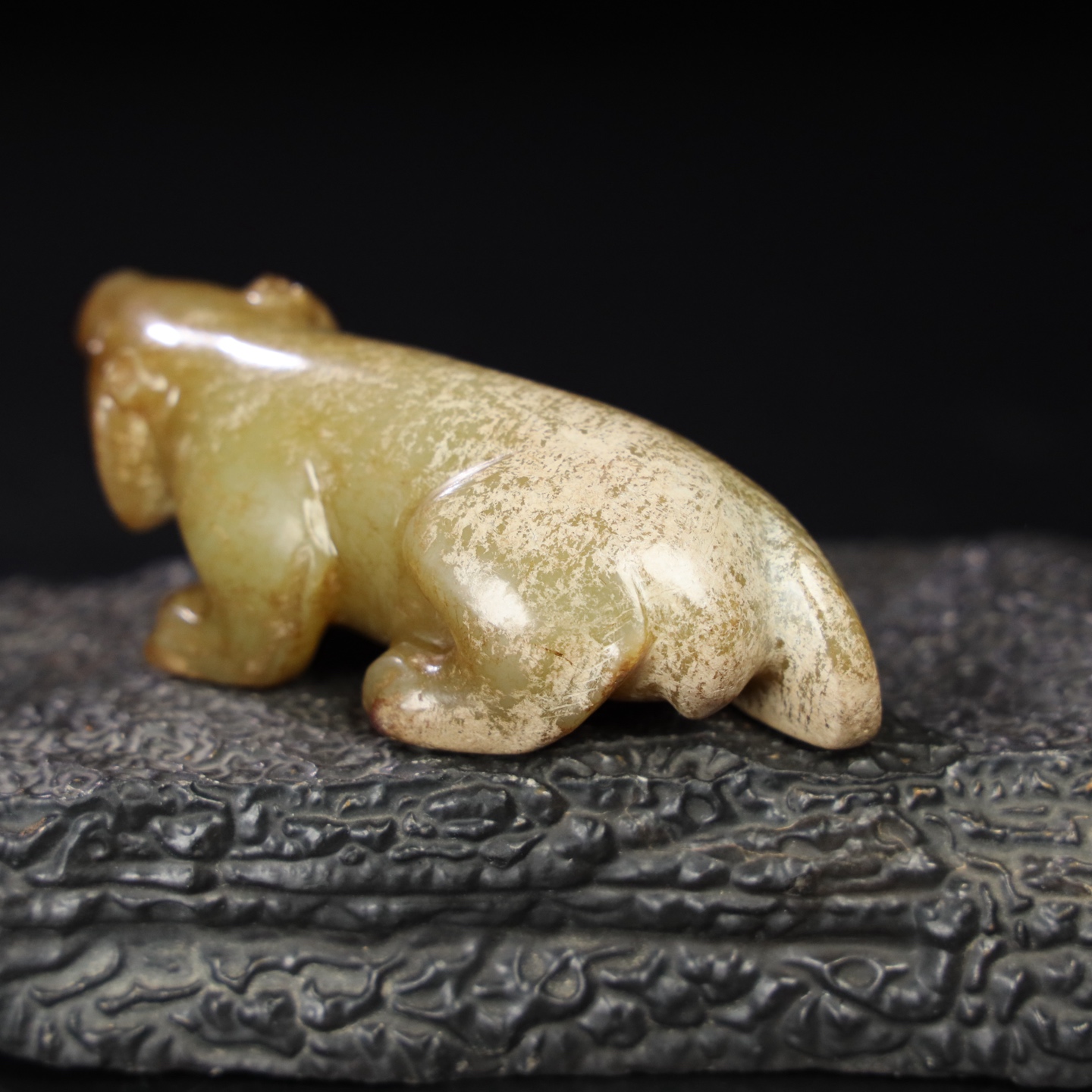 Chinese Natural Jade Carved Bear