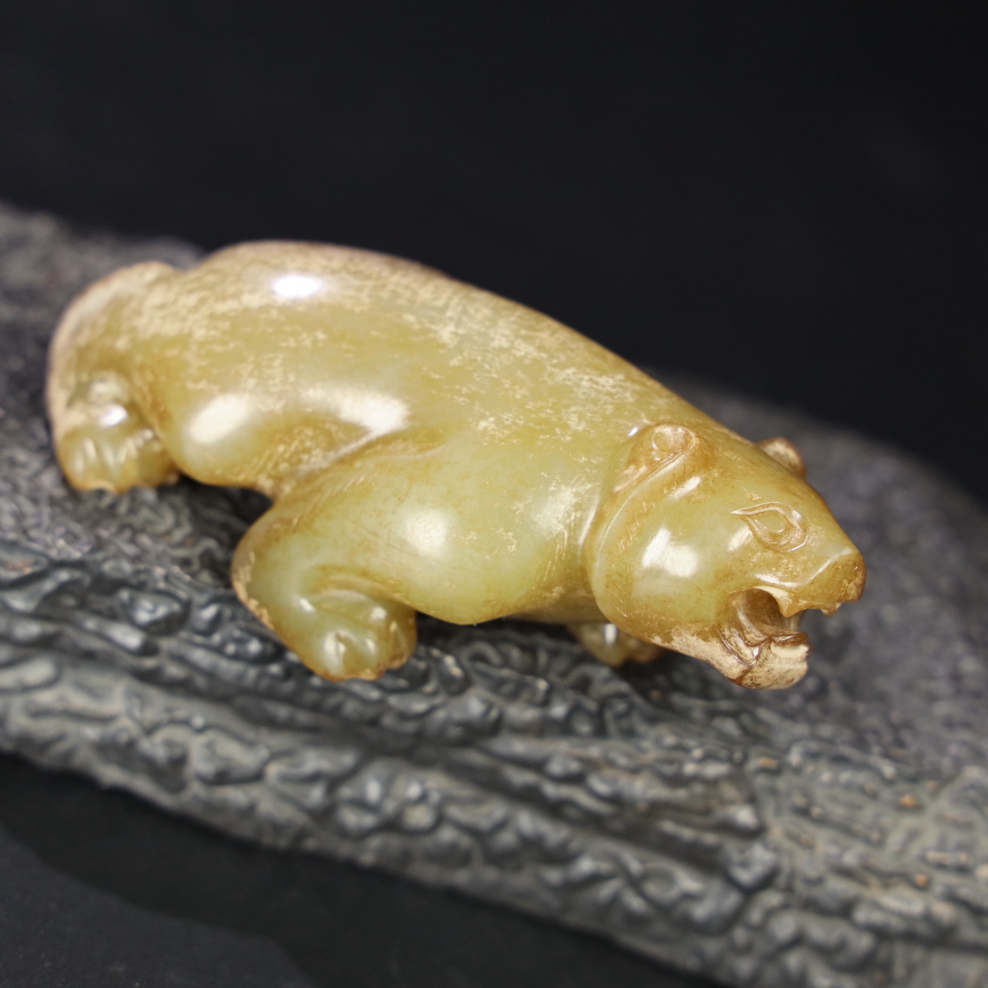Chinese Natural Jade Carved Bear