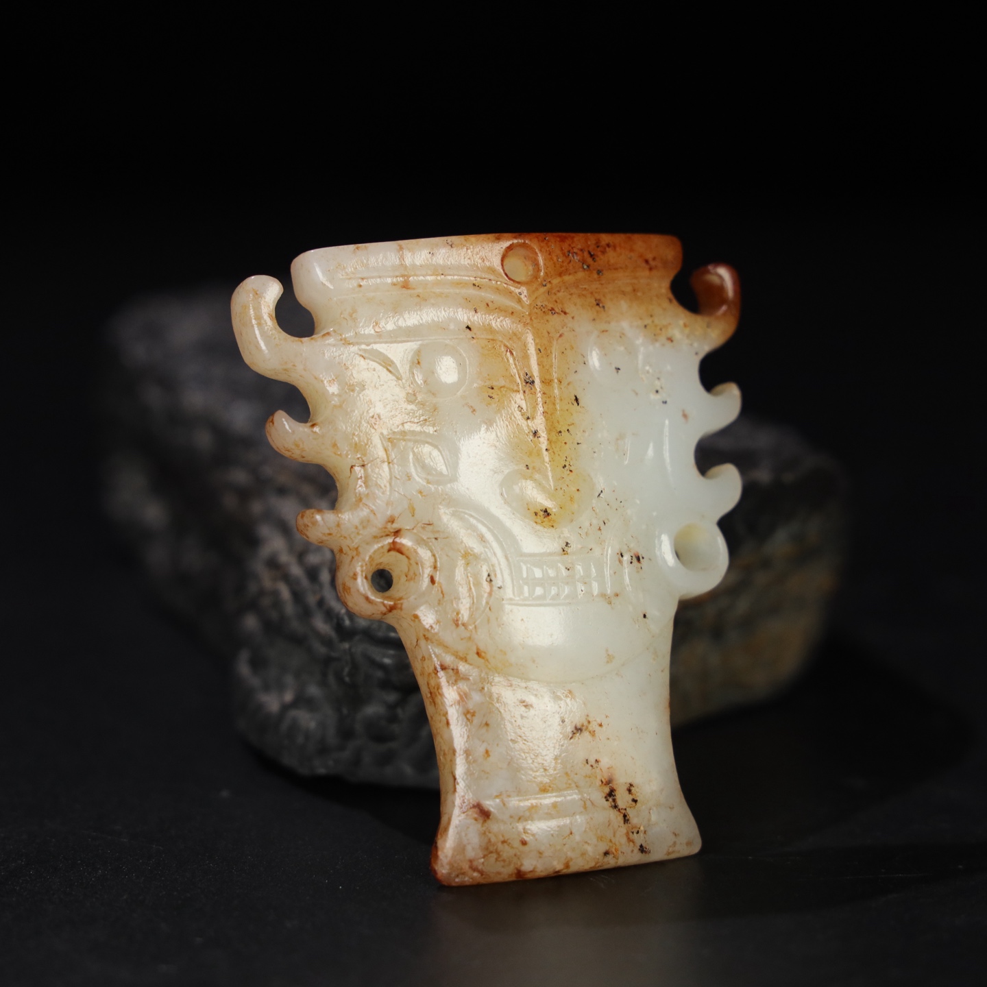 Chinese Natural Jade Carved masks