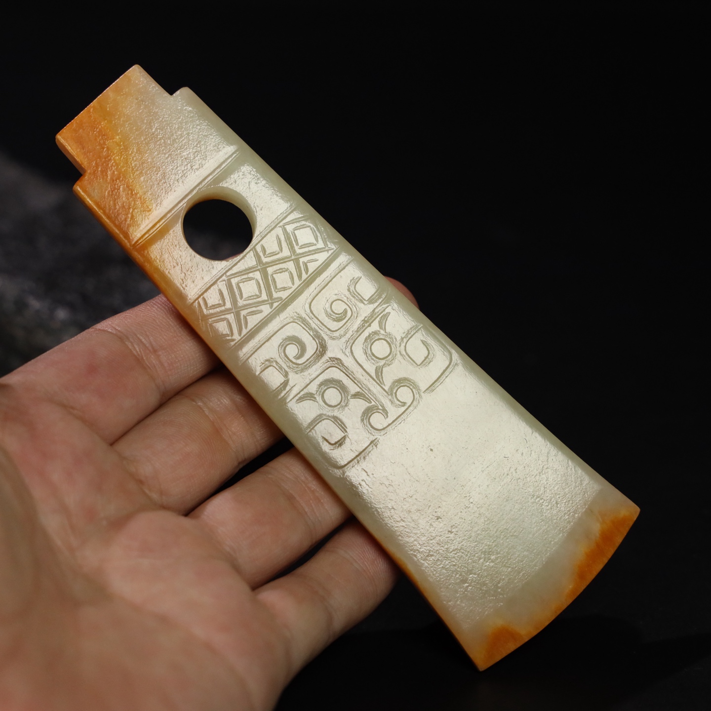 Chinese Natural Jade Carved Axe