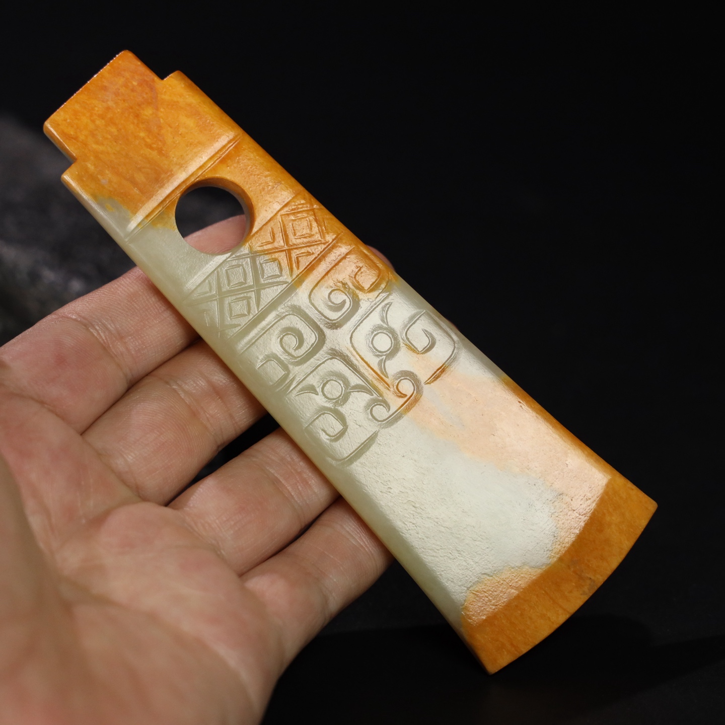 Chinese Natural Jade Carved Axe
