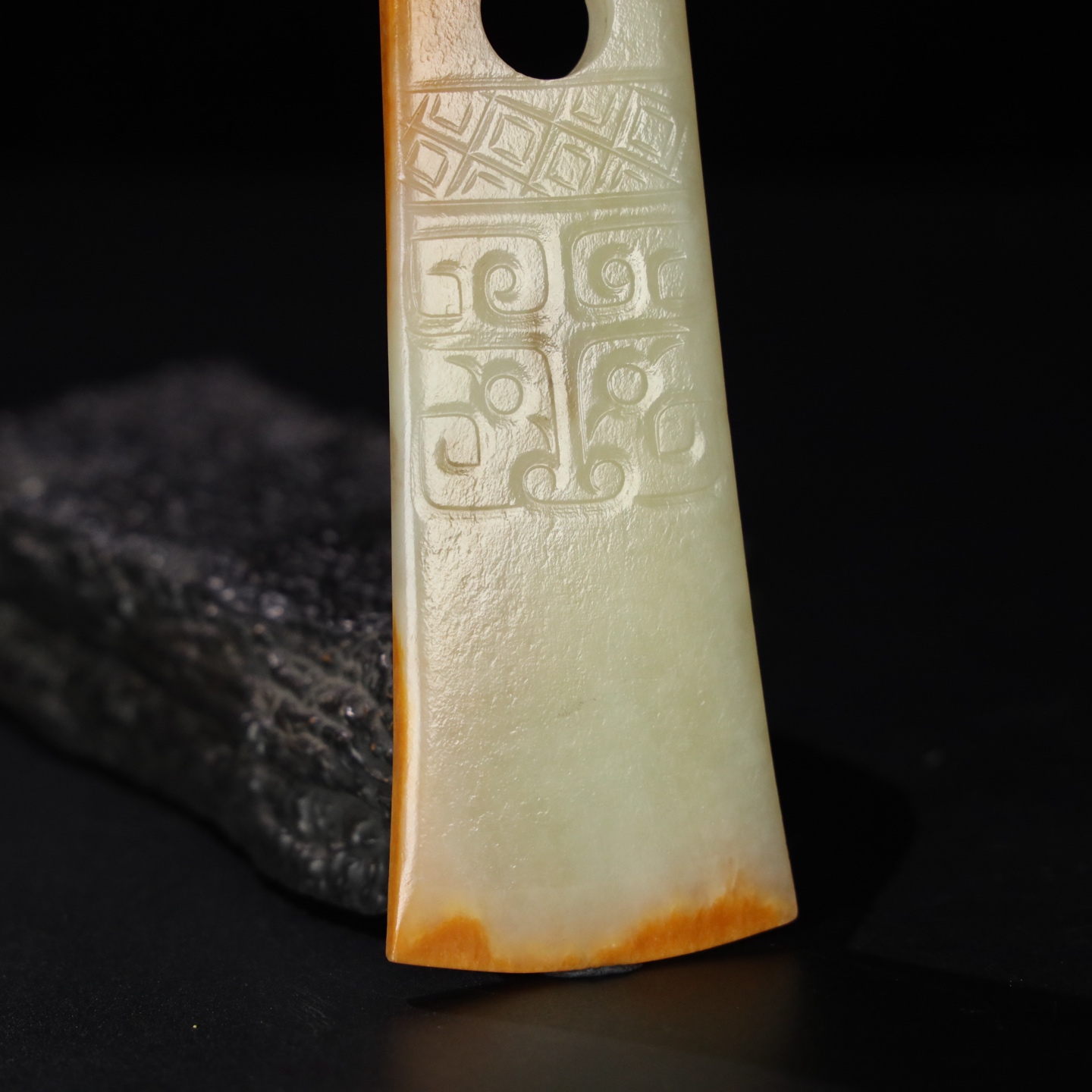 Chinese Natural Jade Carved Axe