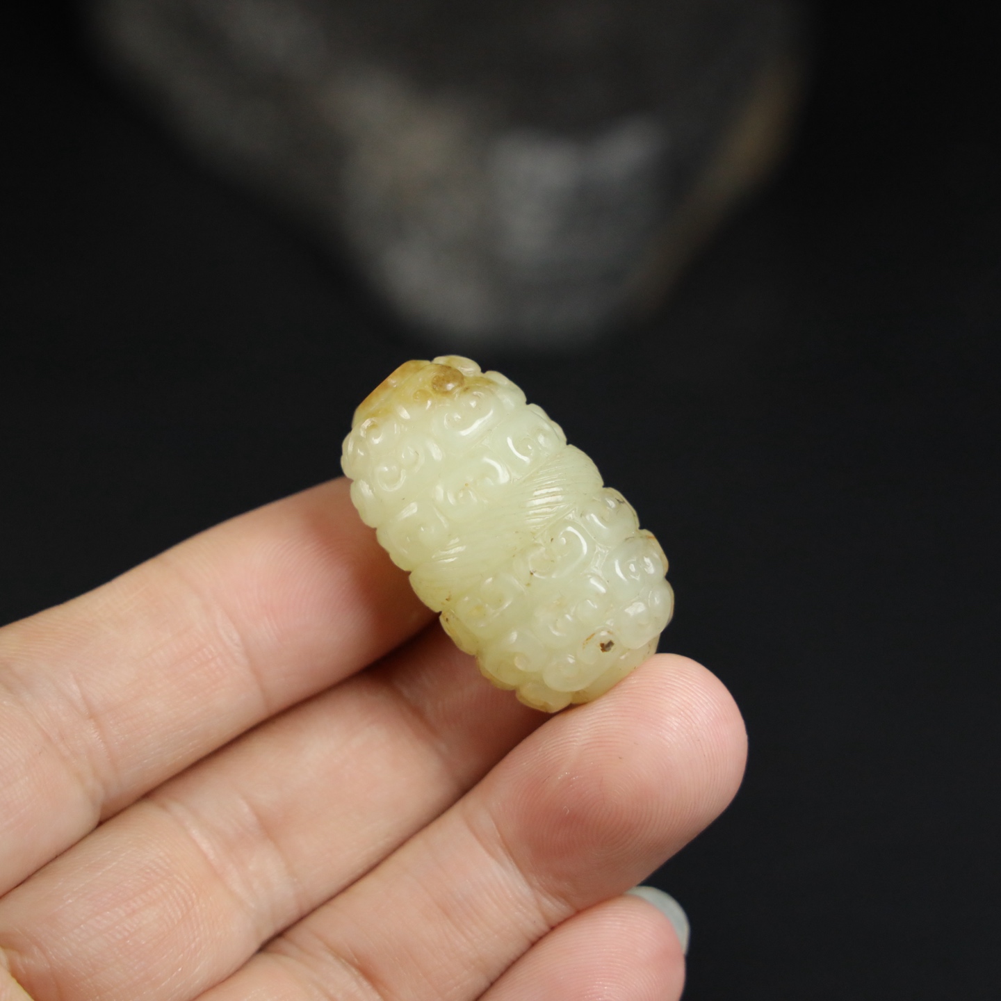Chinese Natural Jade Carved Ornament