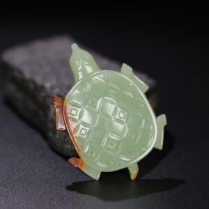 Chinese Natural Jade Carved Turtle Ornament