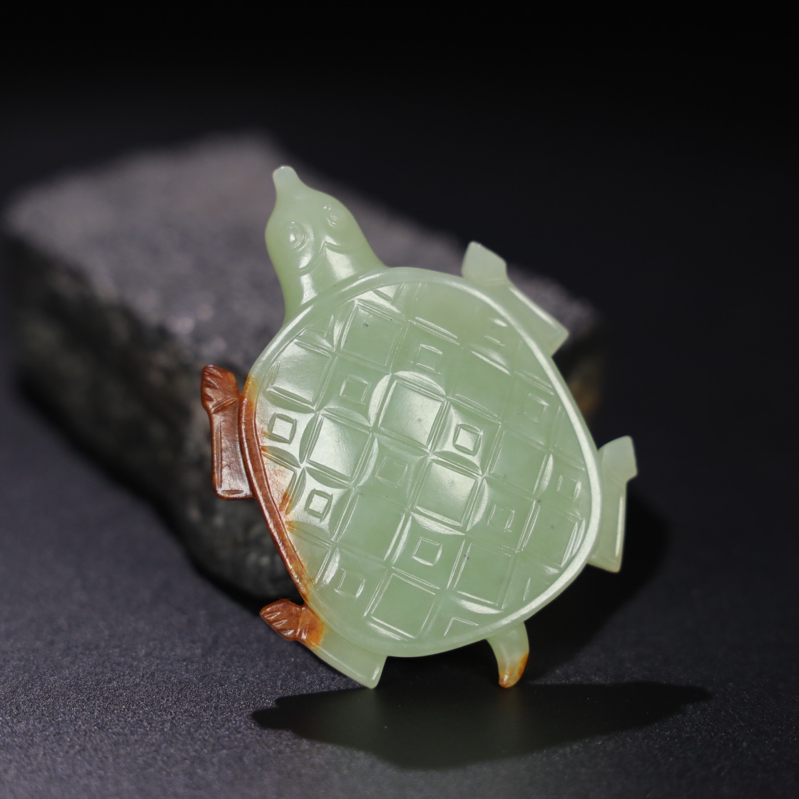 Chinese Natural Jade Carved Turtle Ornament