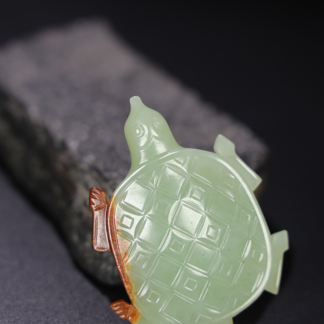 Chinese Natural Jade Carved Turtle Ornament