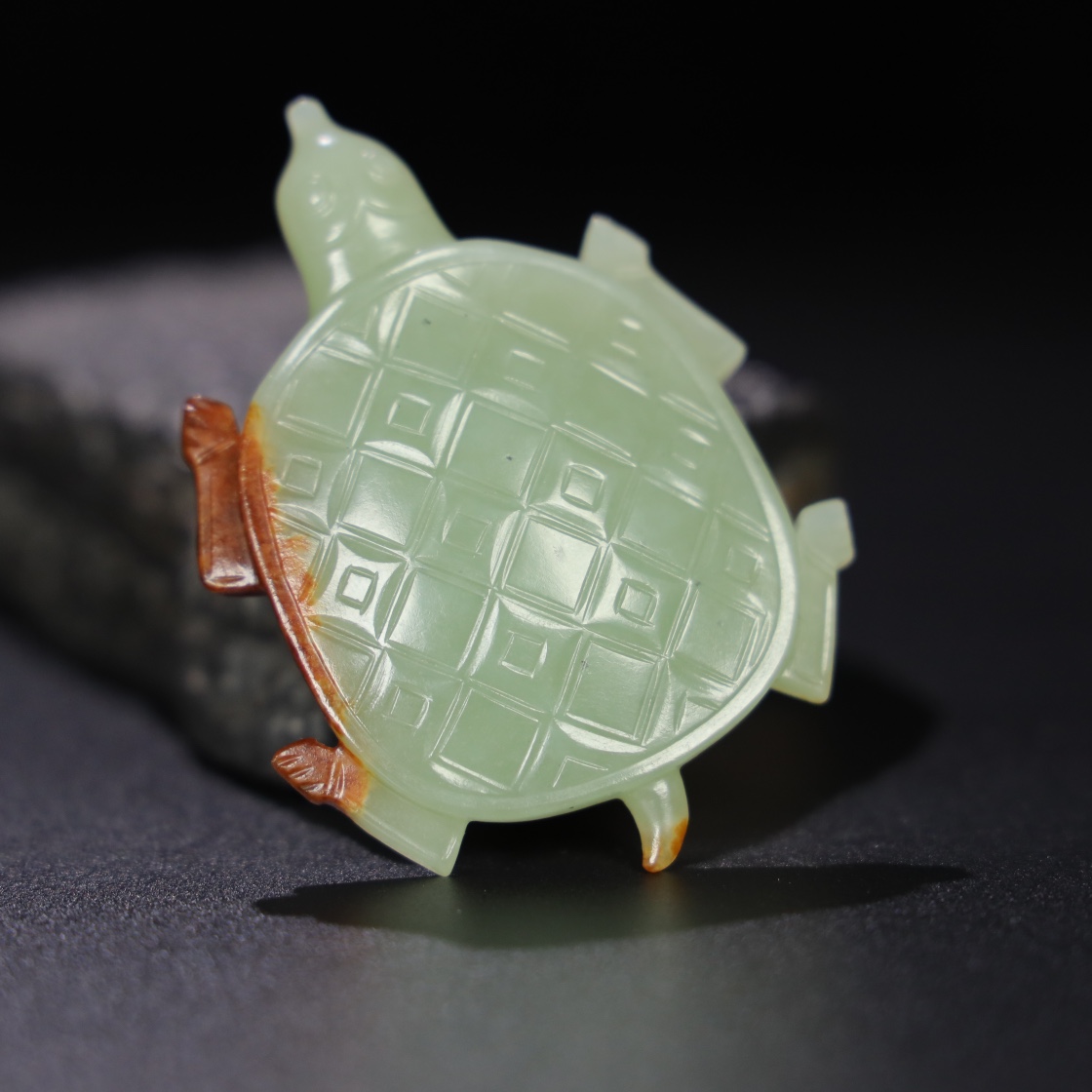 Chinese Natural Jade Carved Turtle Ornament