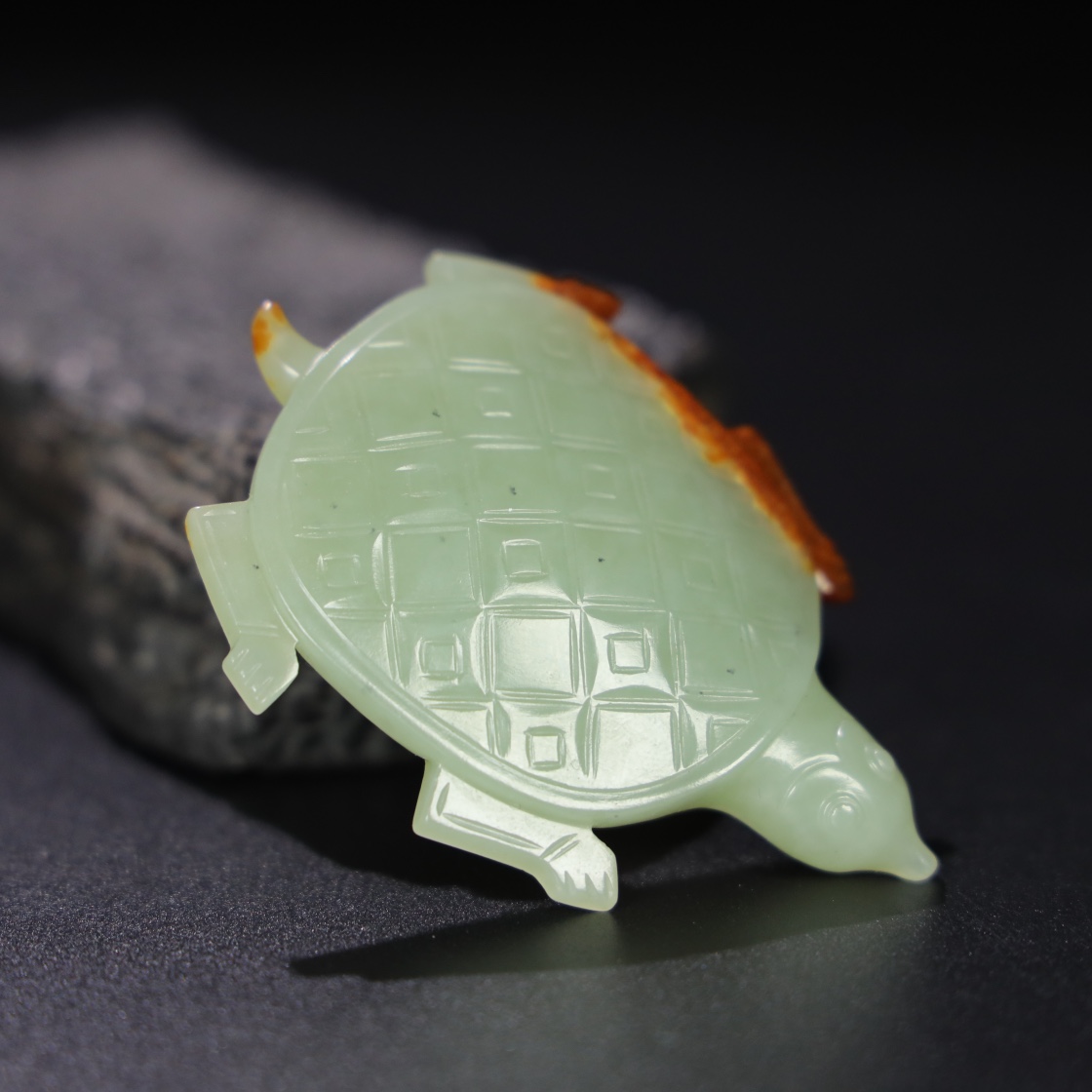 Chinese Natural Jade Carved Turtle Ornament