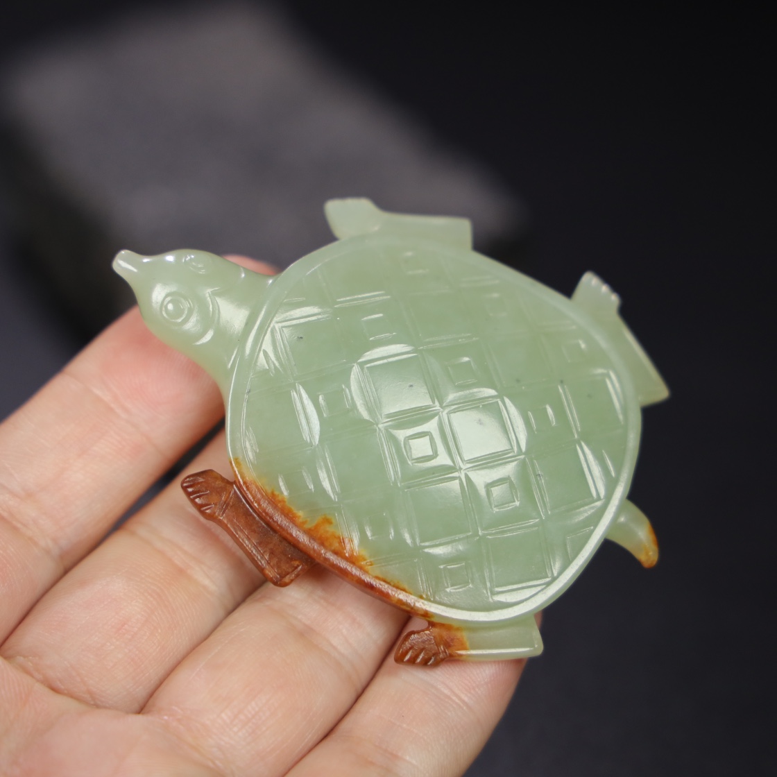Chinese Natural Jade Carved Turtle Ornament