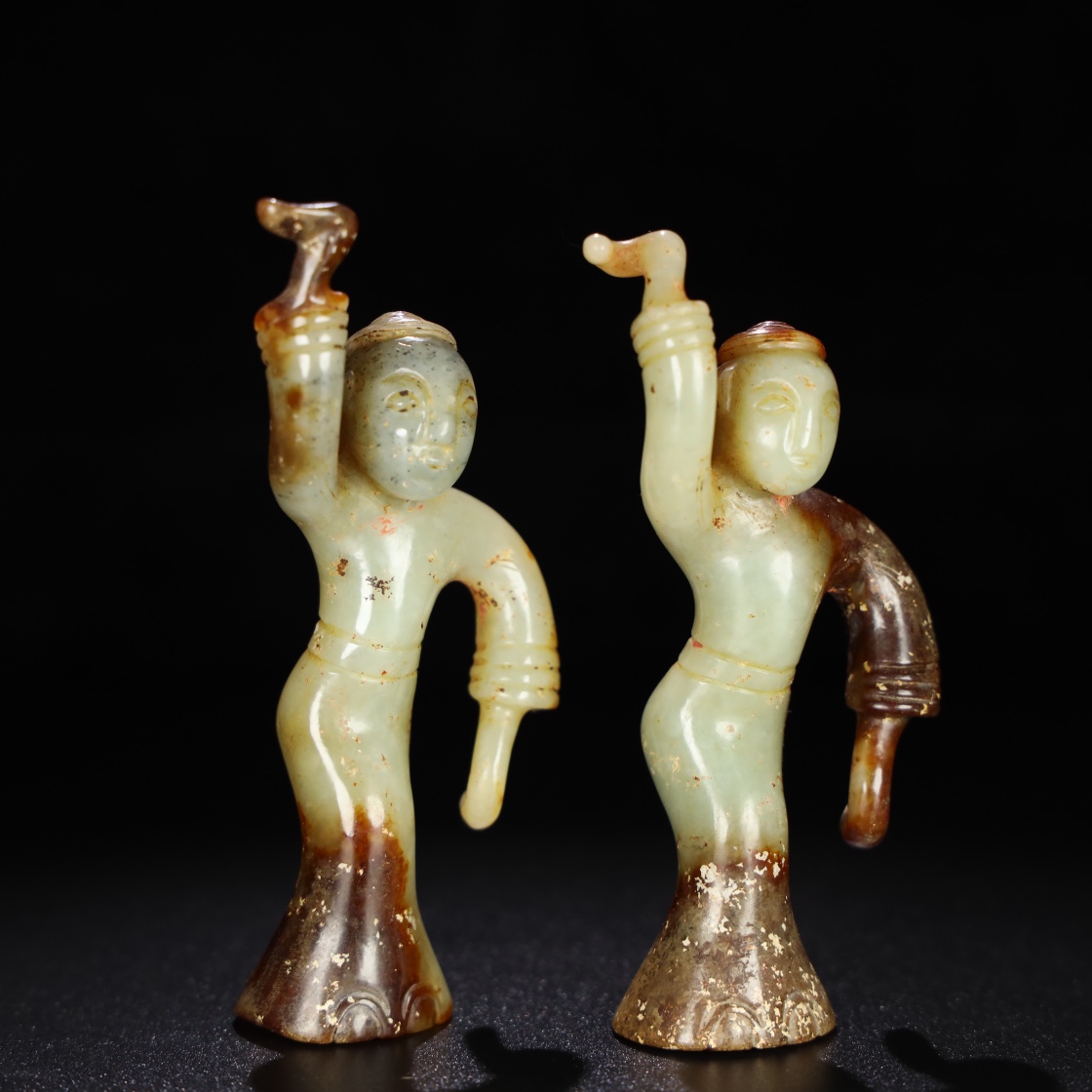 Chinese Natural Jade Carved Statue
