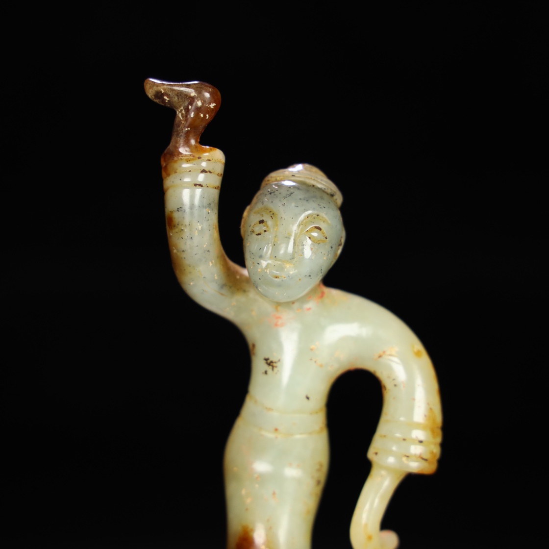 Chinese Natural Jade Carved Statue