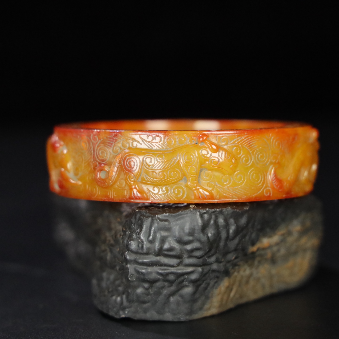 Chinese Natural Jade Carved Bracelet