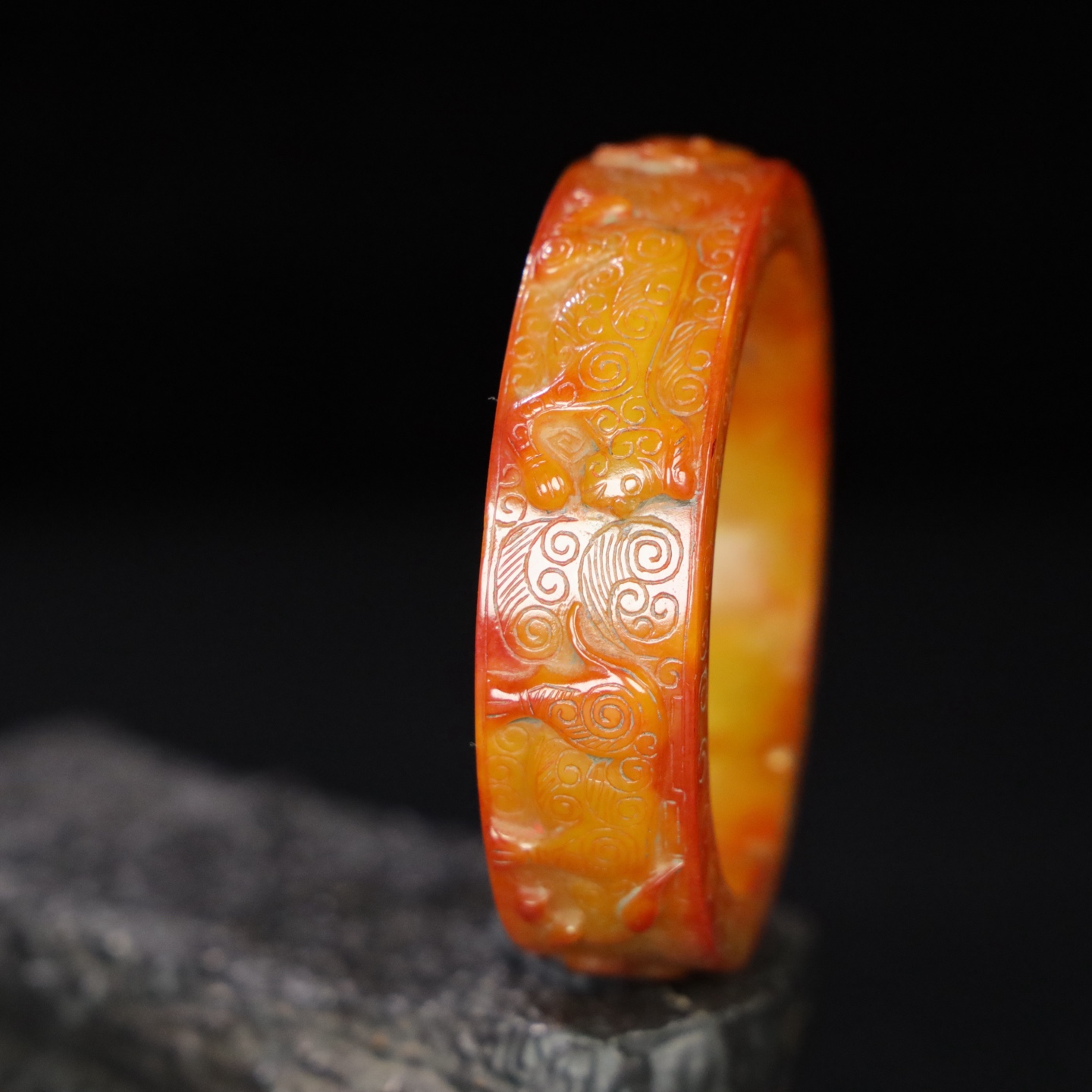 Chinese Natural Jade Carved Bracelet