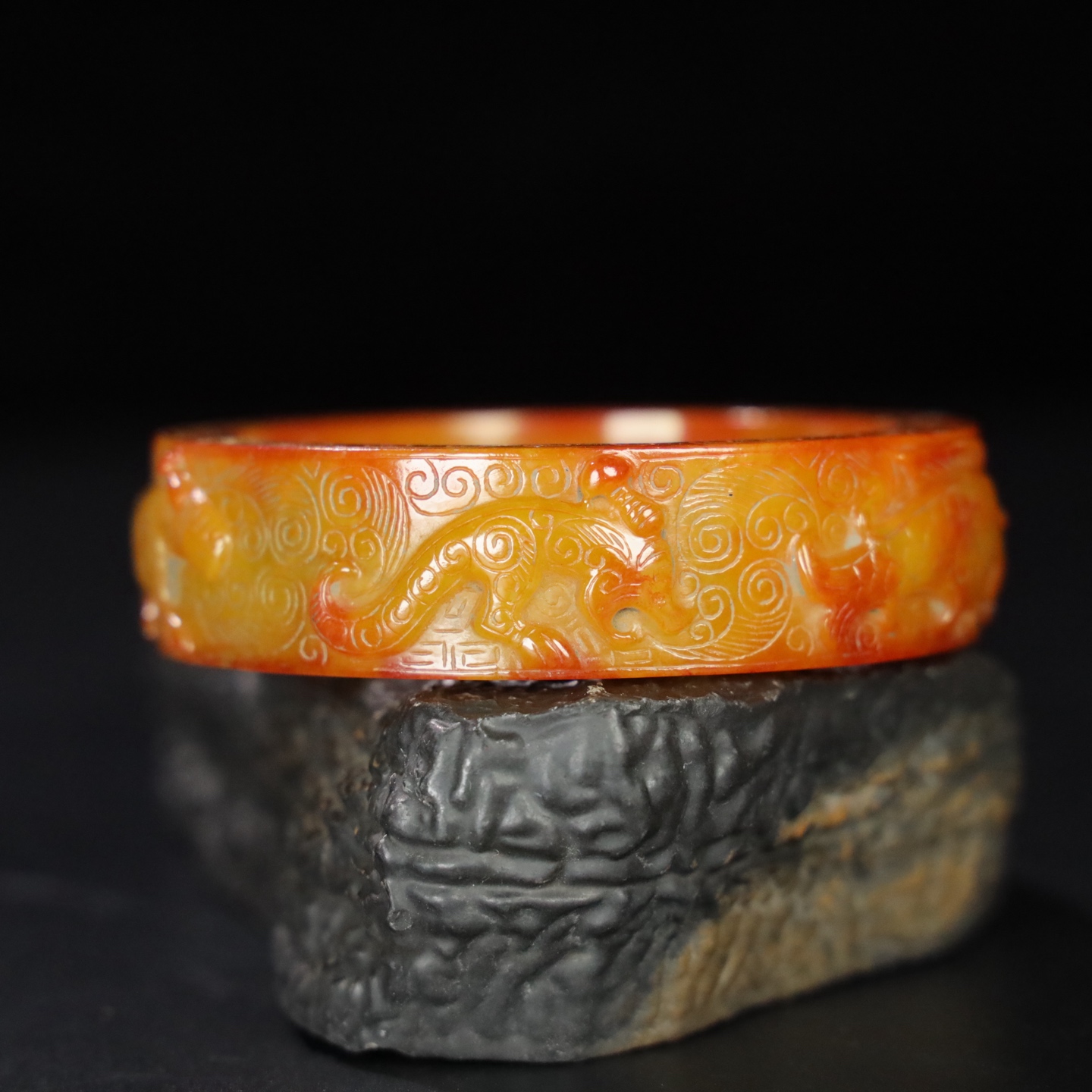 Chinese Natural Jade Carved Bracelet