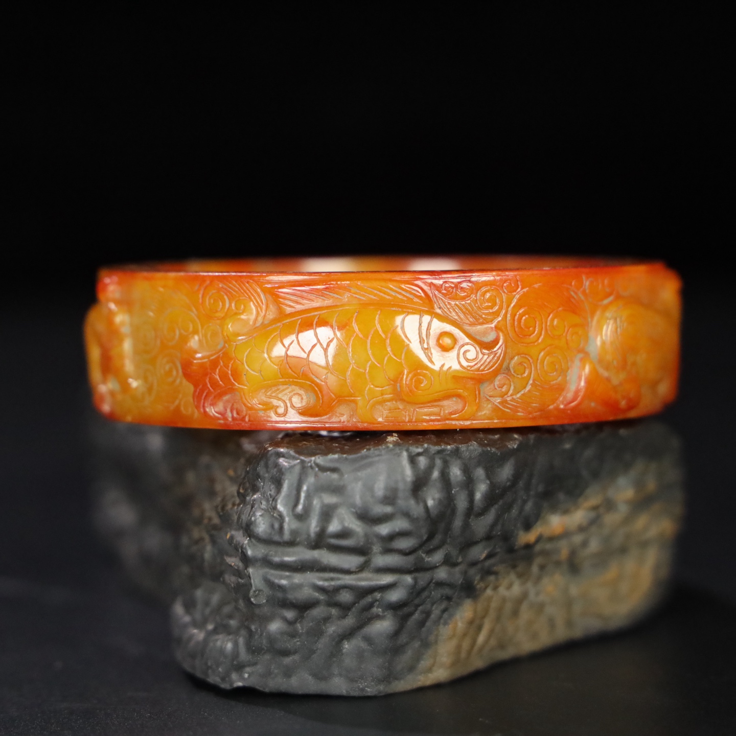 Chinese Natural Jade Carved Bracelet