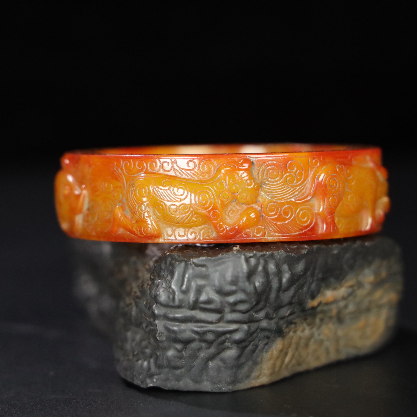 Chinese Natural Jade Carved Bracelet