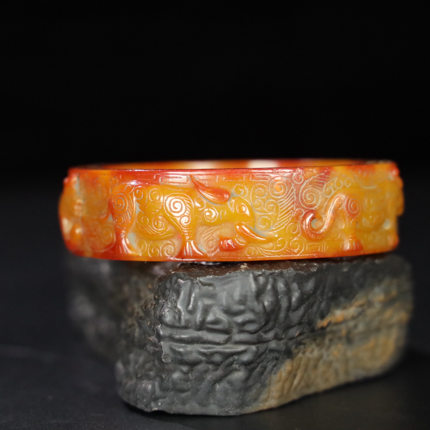 Chinese Natural Jade Carved Bracelet