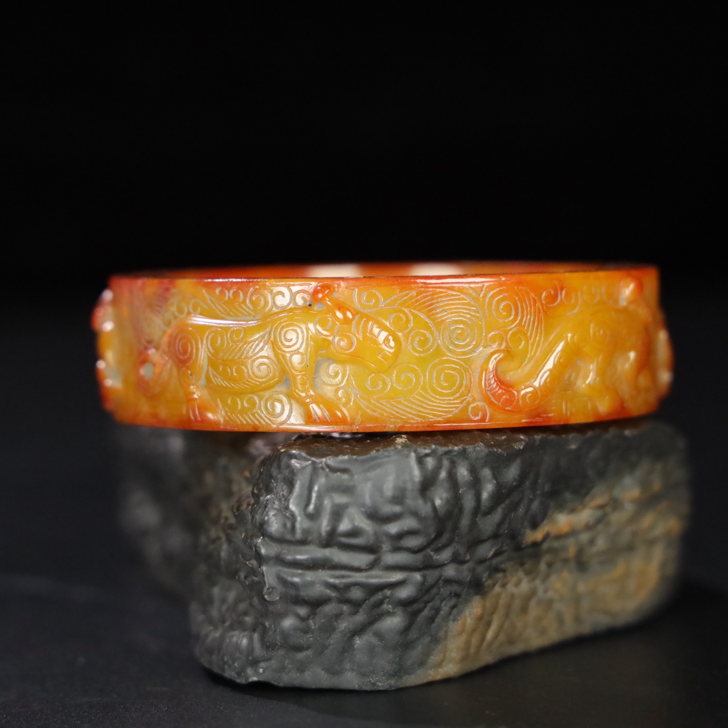 Chinese Natural Jade Carved Bracelet