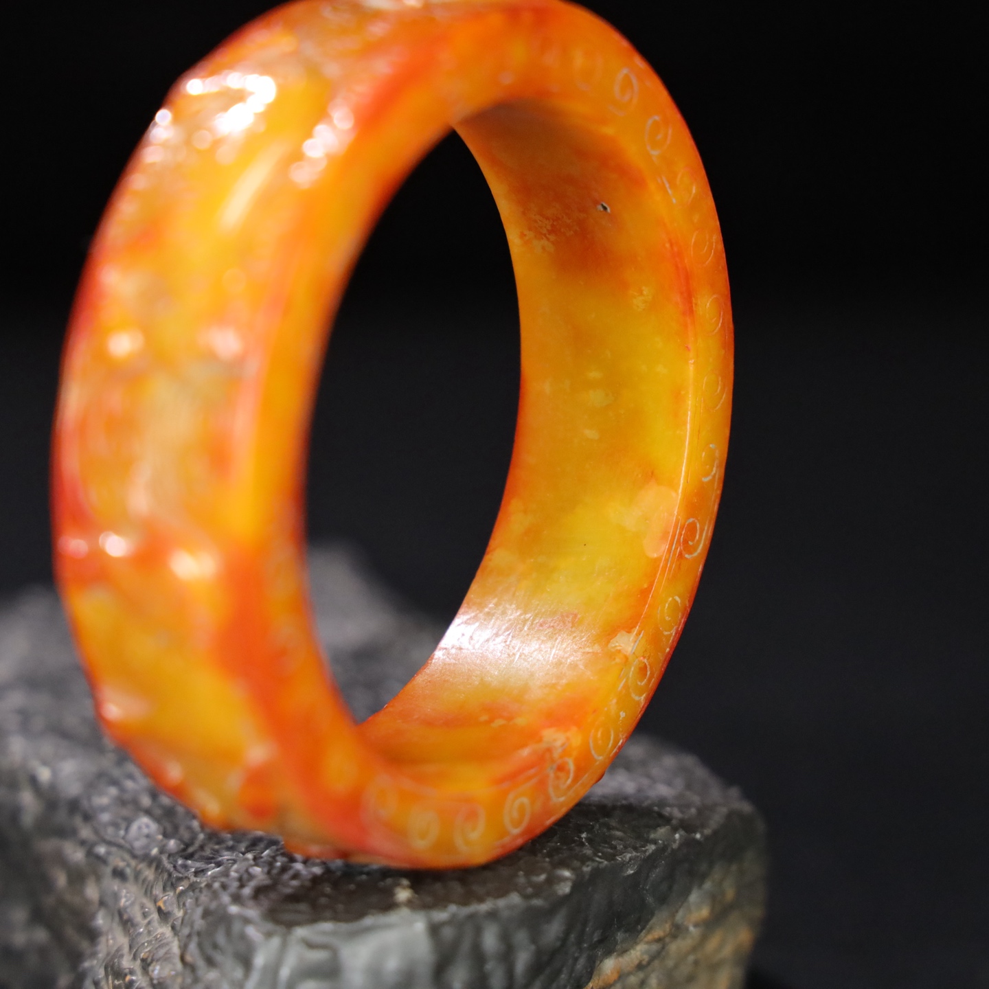 Chinese Natural Jade Carved Bracelet