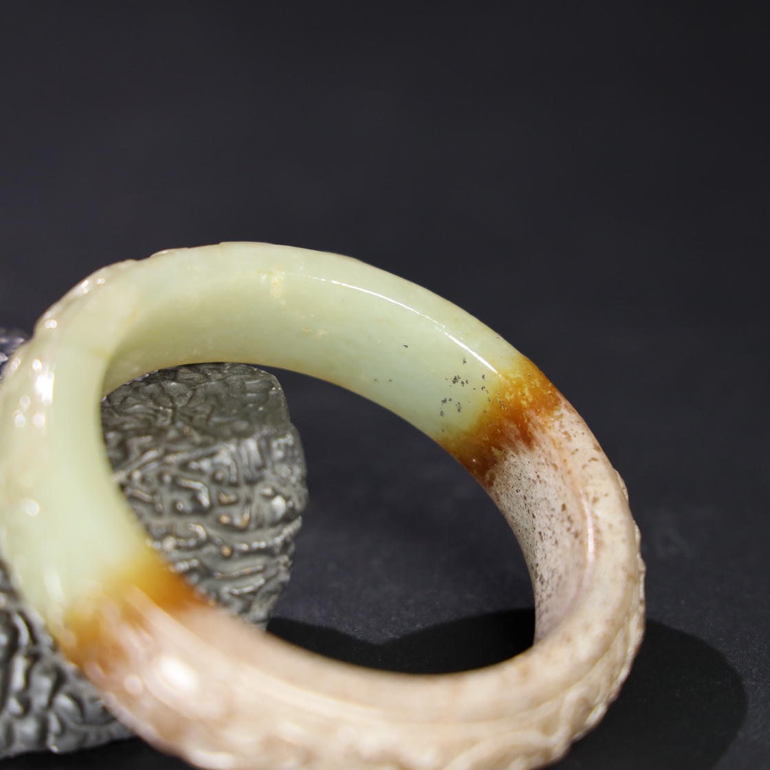 Chinese Natural Jade Carved Bracelet