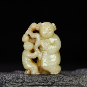Chinese Natural Jade Carved Boy
