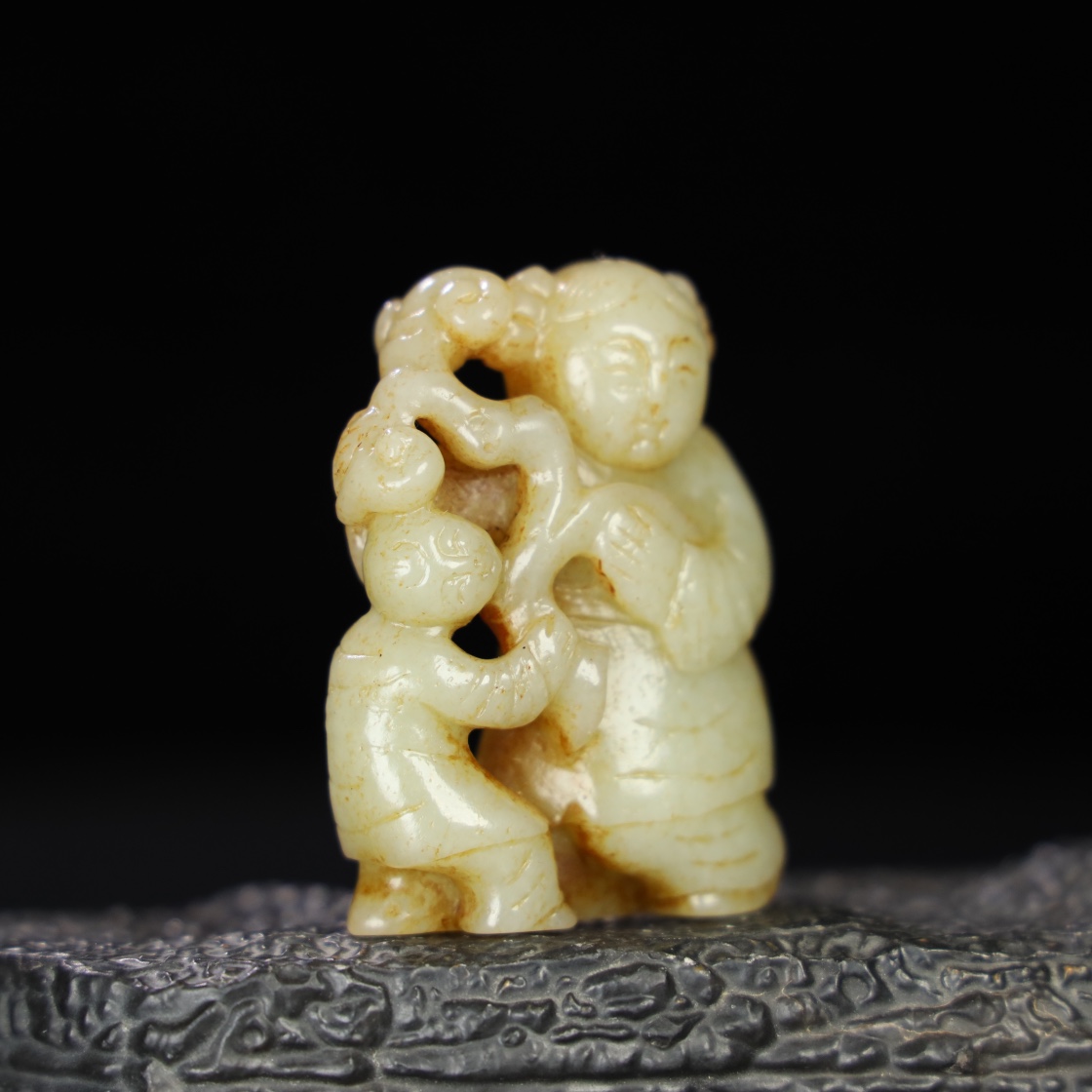 Chinese Natural Jade Carved Boy