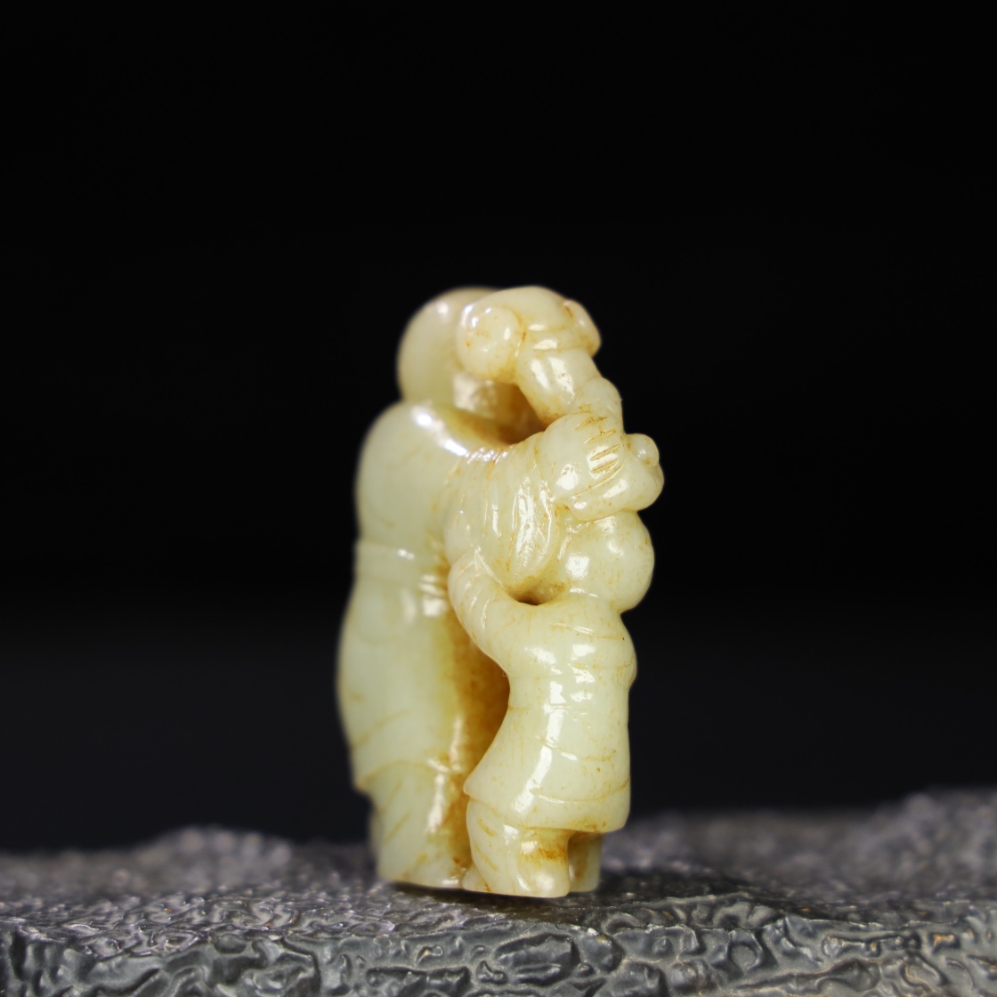 Chinese Natural Jade Carved Boy