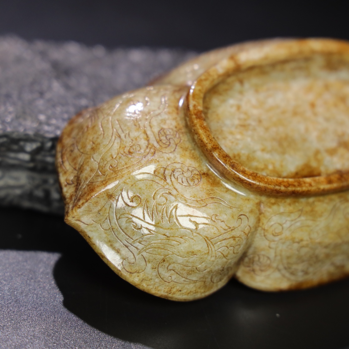 Chinese Natural Jade Carved Bowl