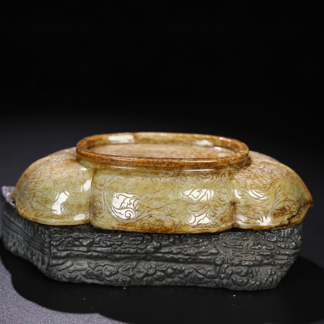 Chinese Natural Jade Carved Bowl