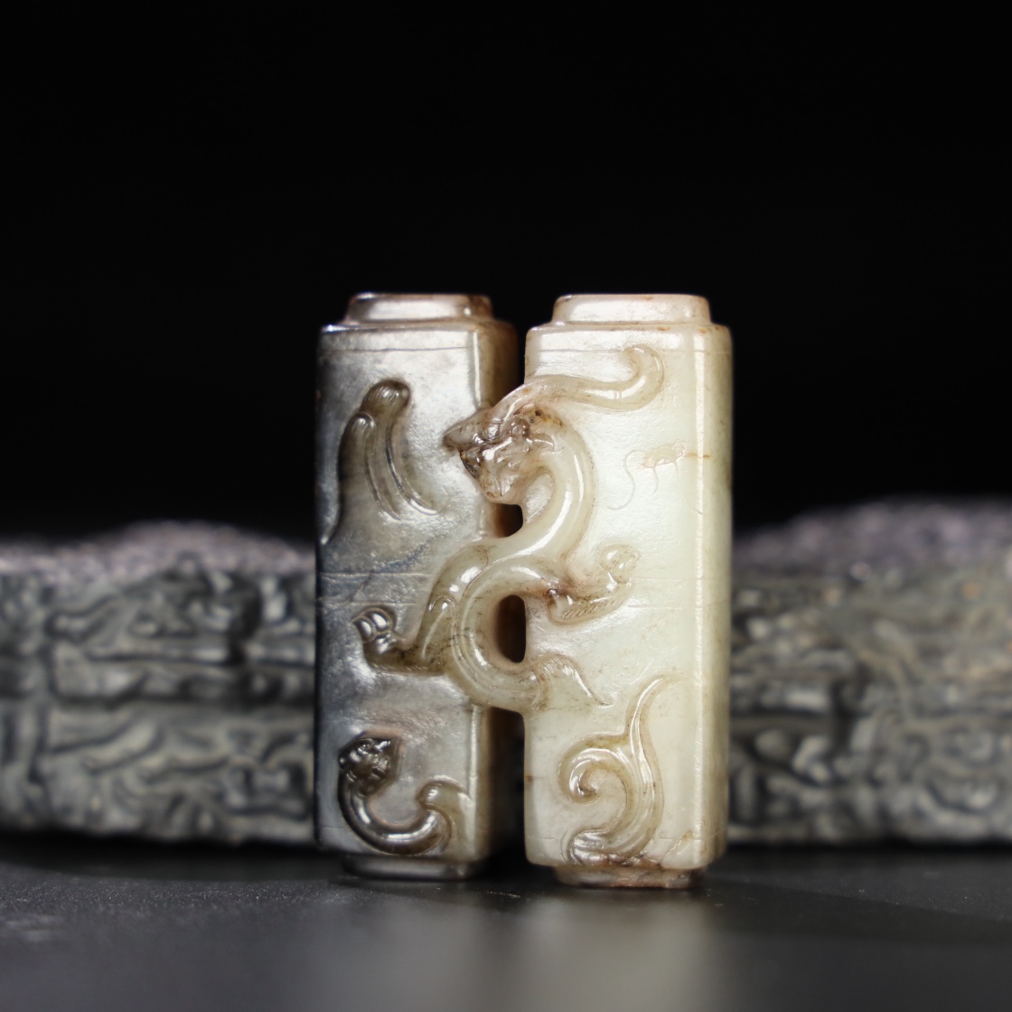 Chinese Natural Jade Carved Ornament