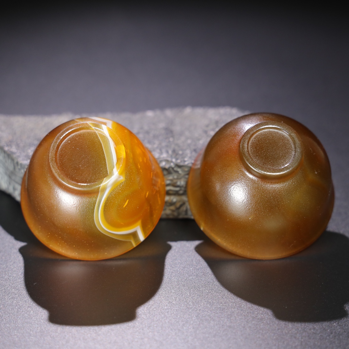Chinese Natural Jade Carved teacups