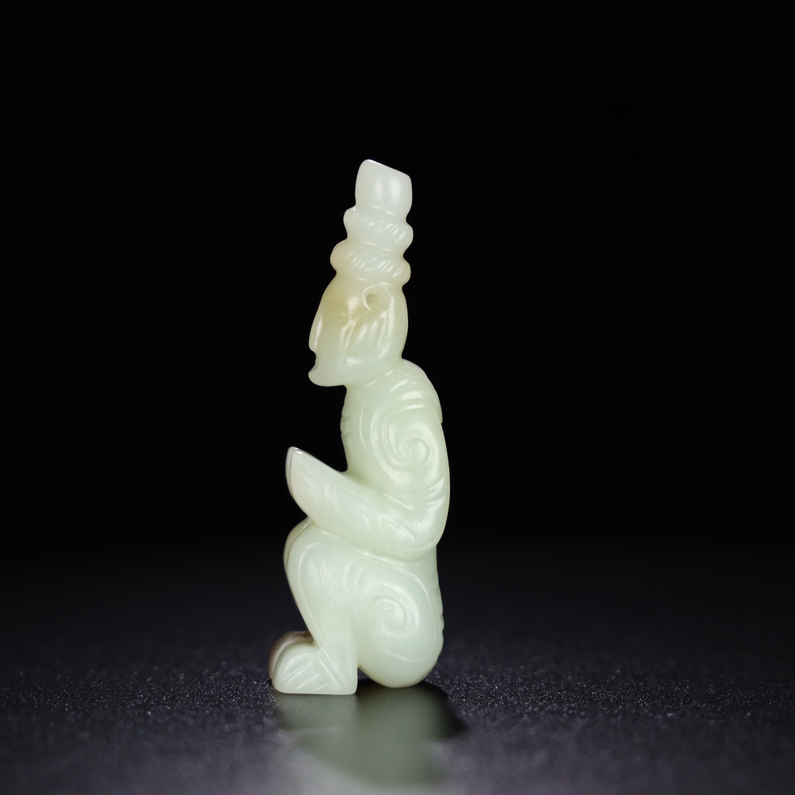Chinese Natural Jade Carved Statue