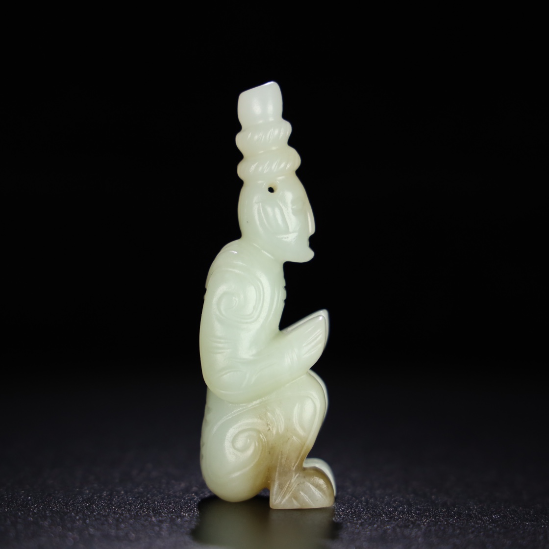 Chinese Natural Jade Carved Statue