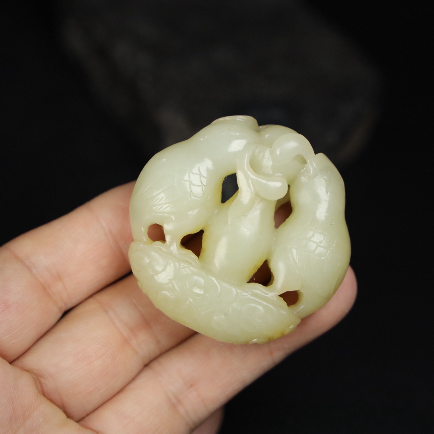 Chinese Natural Jade Carved Handles