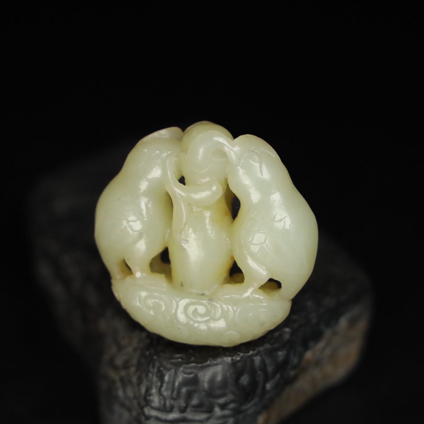 Chinese Natural Jade Carved Handles