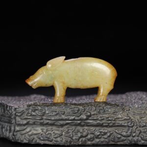 Chinese Natural Jade Carved Pig