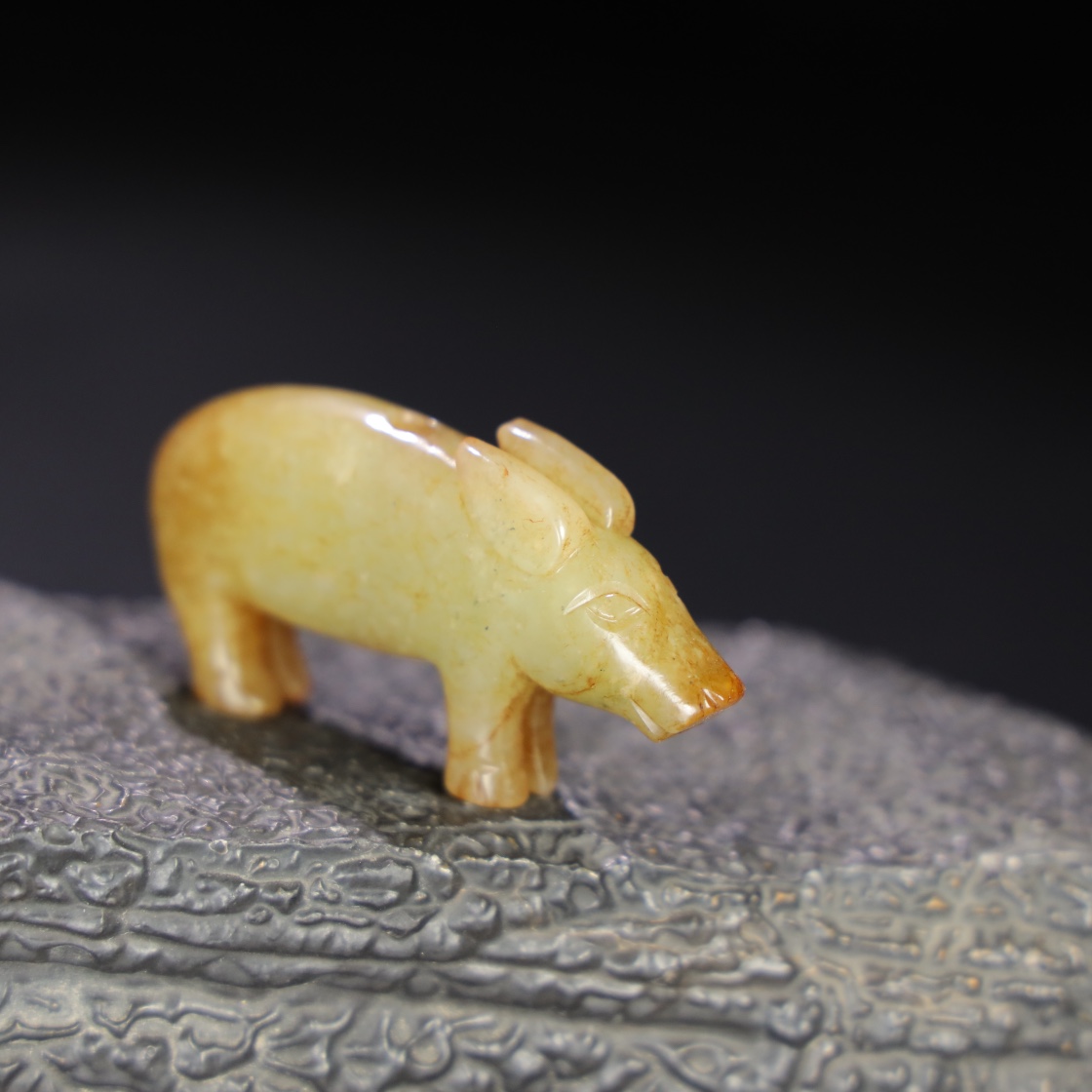 Chinese Natural Jade Carved Pig