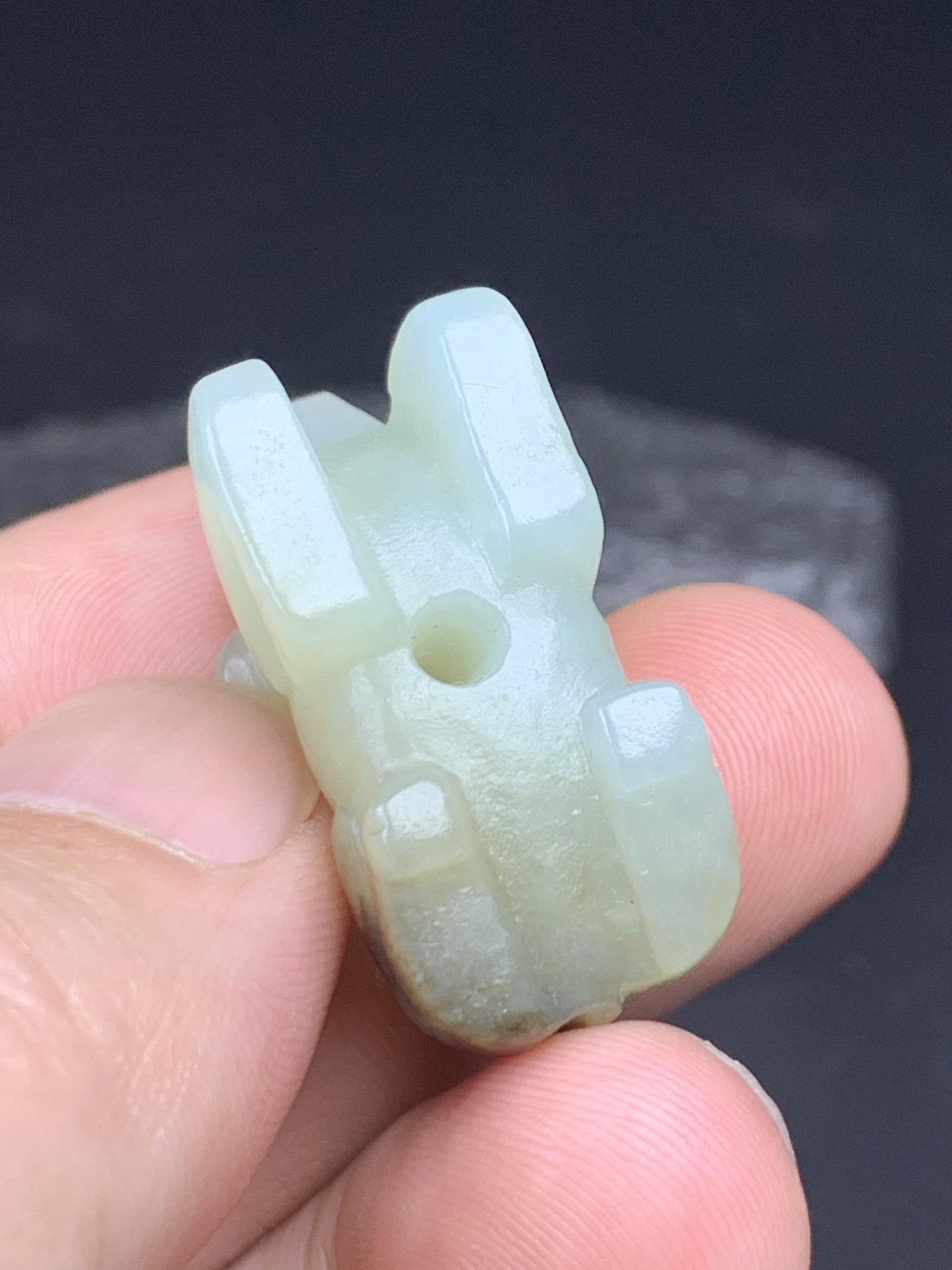Chinese Natural Jade Carved Cow