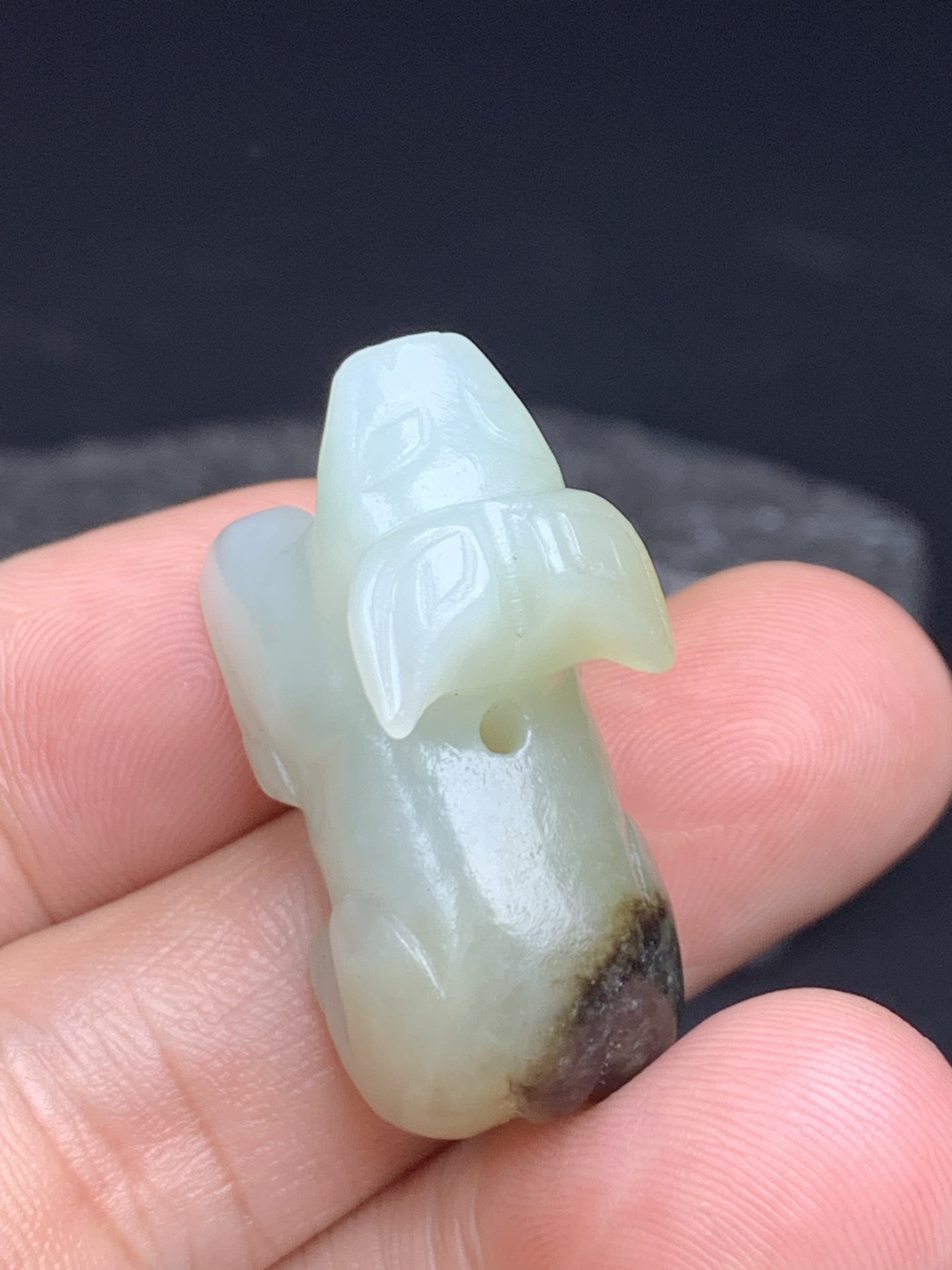 Chinese Natural Jade Carved Cow