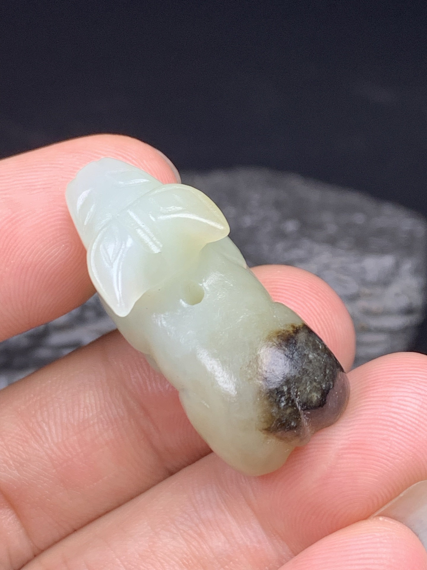 Chinese Natural Jade Carved Cow