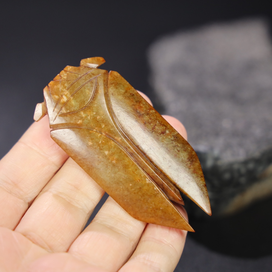 Chinese Natural Jade Carved Cicada