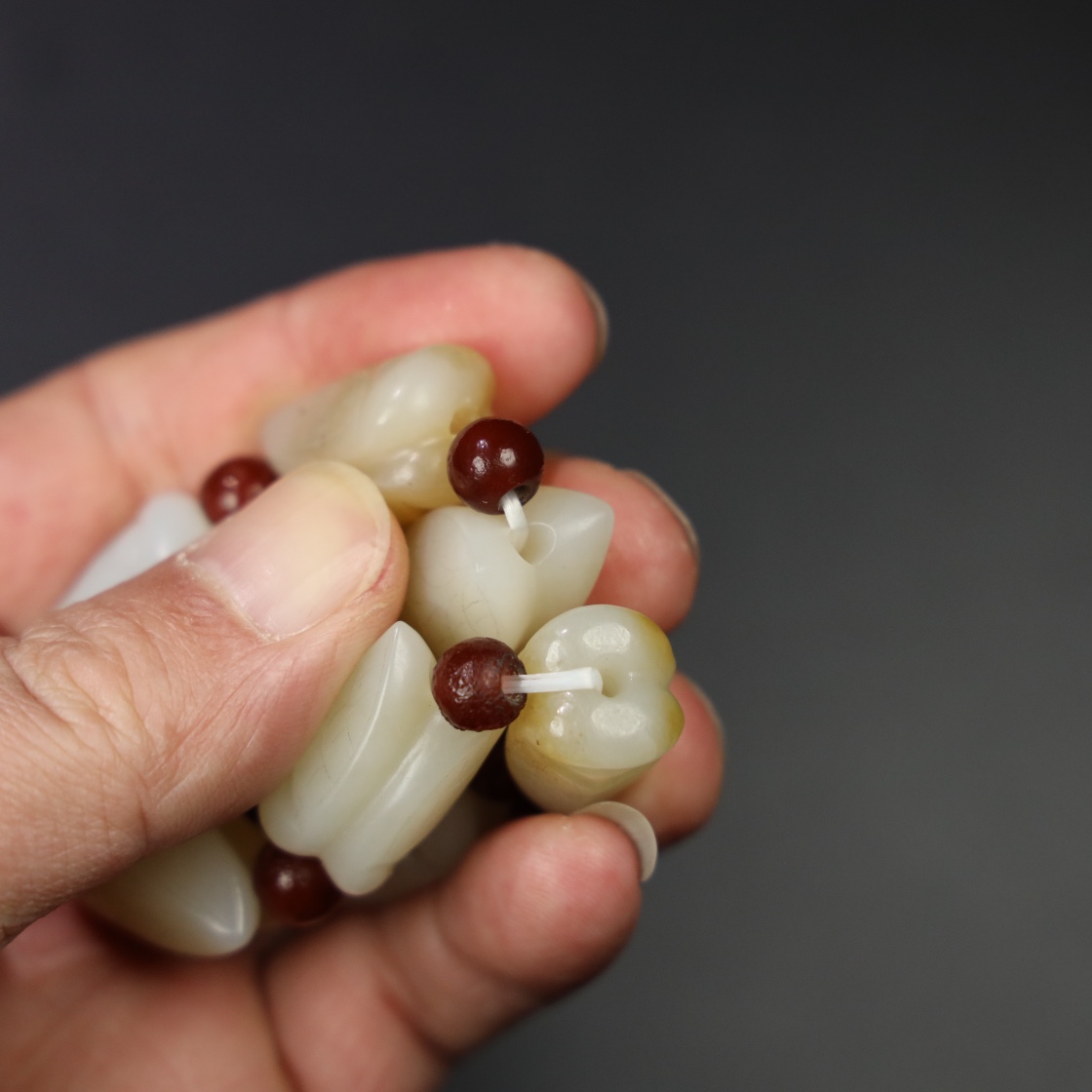 Chinese Natural Jade Carved Cicada Bracelet