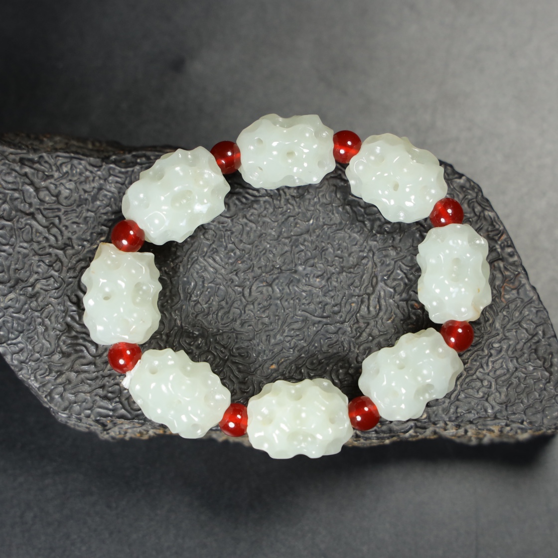 Chinese Natural Jade Carved Bracelet