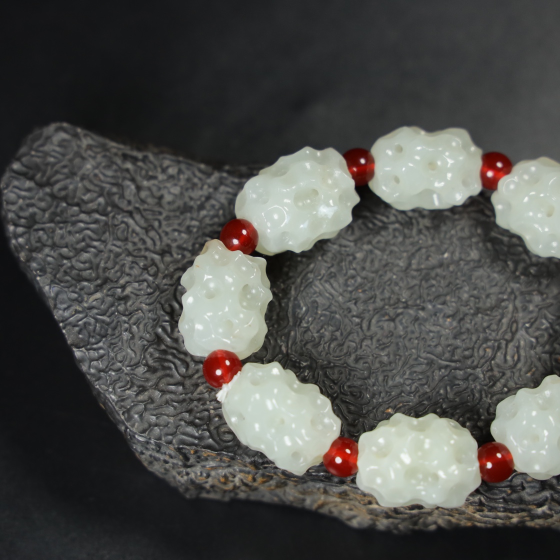 Chinese Natural Jade Carved Bracelet