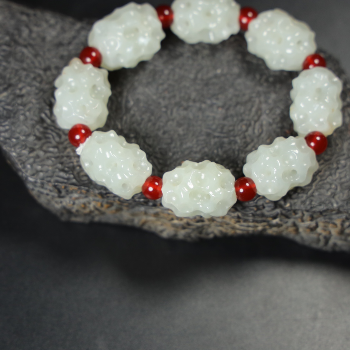 Chinese Natural Jade Carved Bracelet