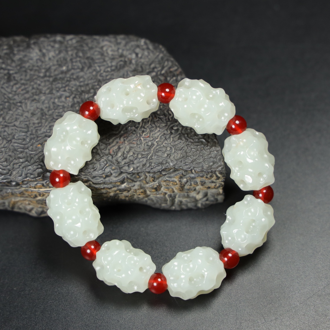 Chinese Natural Jade Carved Bracelet