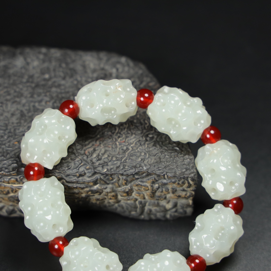 Chinese Natural Jade Carved Bracelet